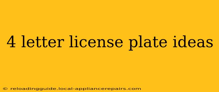 4 letter license plate ideas