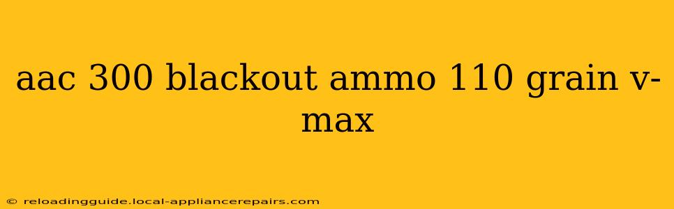 aac 300 blackout ammo 110 grain v-max