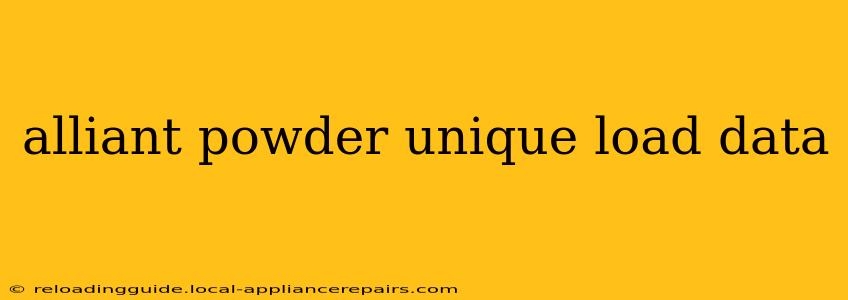 alliant powder unique load data