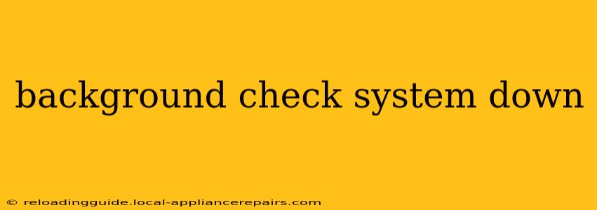 background check system down