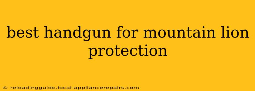 best handgun for mountain lion protection