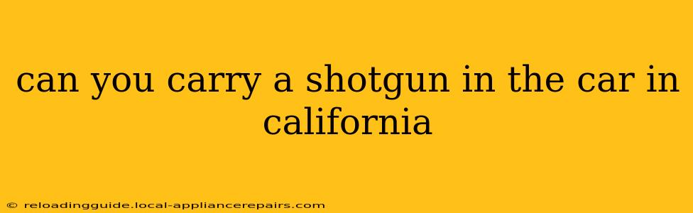 can you carry a shotgun in the car in california