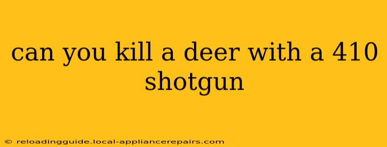 can you kill a deer with a 410 shotgun