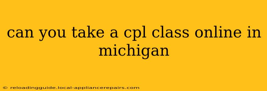 can you take a cpl class online in michigan