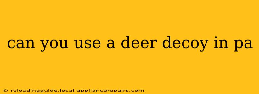 can you use a deer decoy in pa