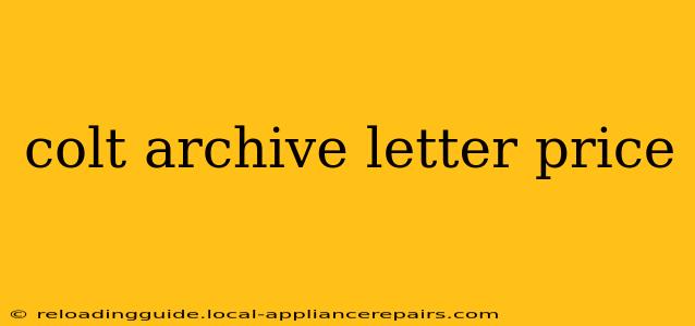 colt archive letter price