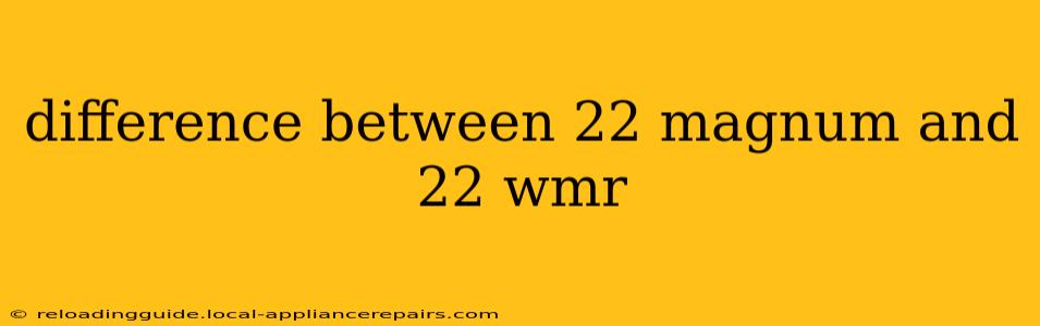 difference between 22 magnum and 22 wmr