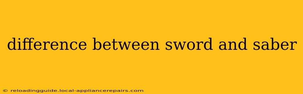 difference between sword and saber