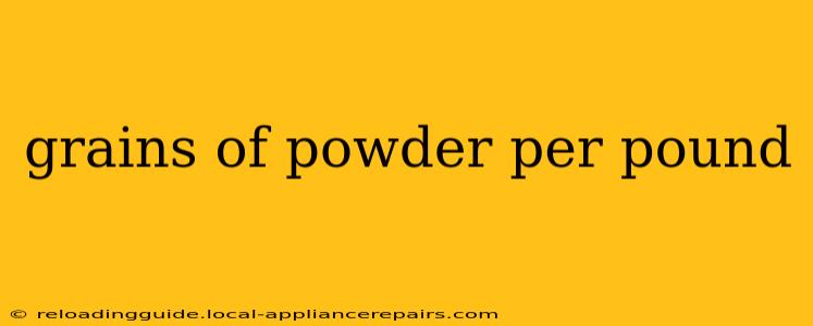 grains of powder per pound