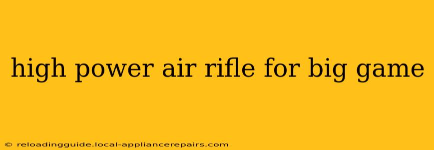 high power air rifle for big game