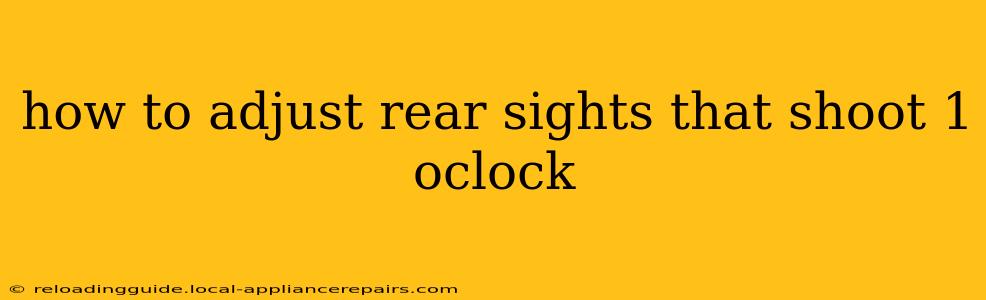 how to adjust rear sights that shoot 1 oclock