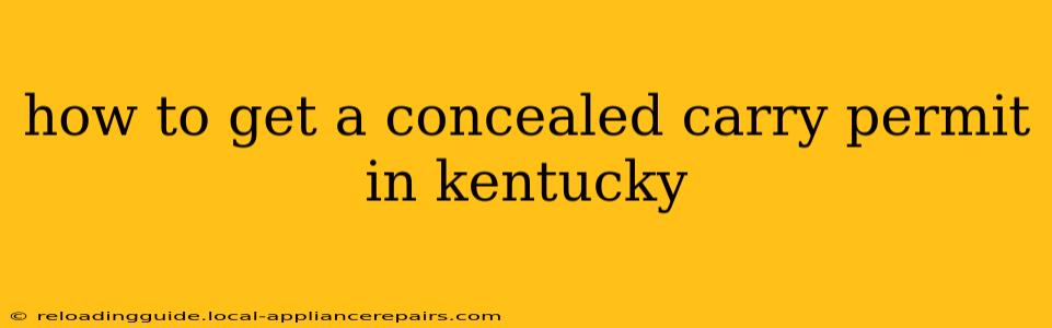 how to get a concealed carry permit in kentucky