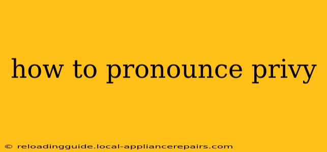 how to pronounce privy