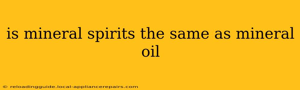 is mineral spirits the same as mineral oil