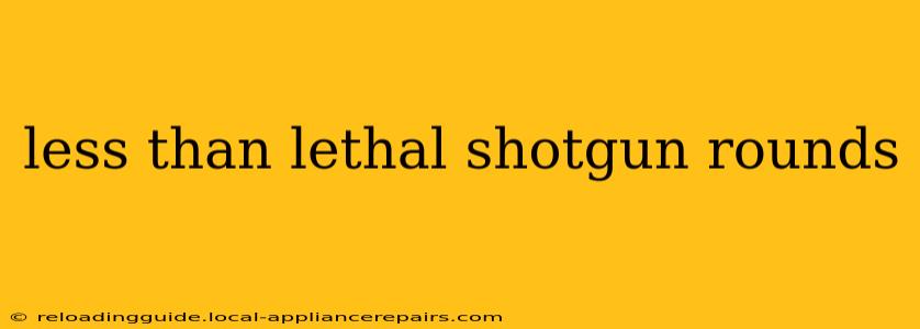 less than lethal shotgun rounds