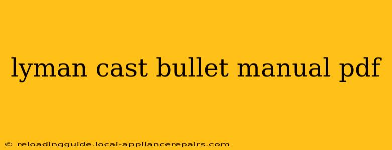 lyman cast bullet manual pdf