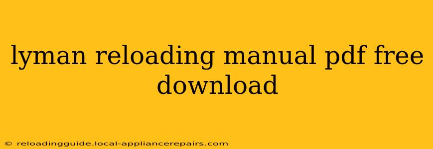 lyman reloading manual pdf free download