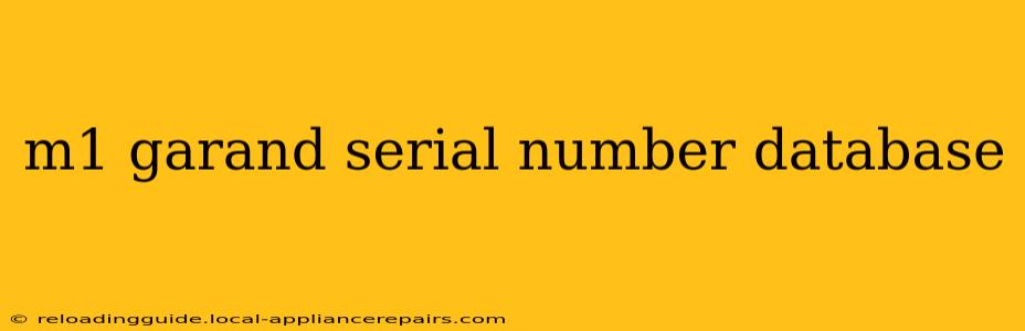 m1 garand serial number database