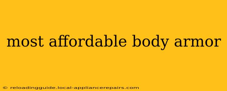 most affordable body armor