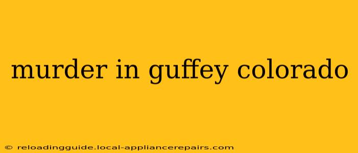 murder in guffey colorado