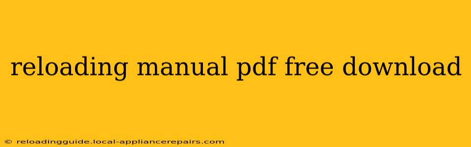 reloading manual pdf free download