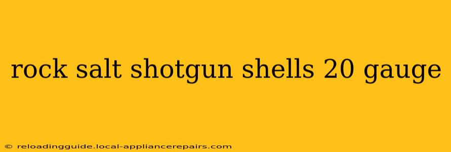 rock salt shotgun shells 20 gauge