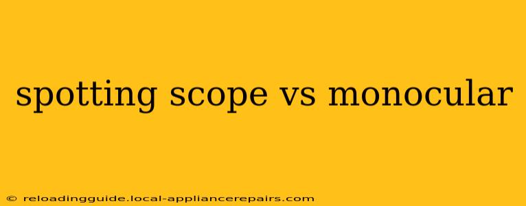 spotting scope vs monocular