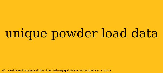 unique powder load data