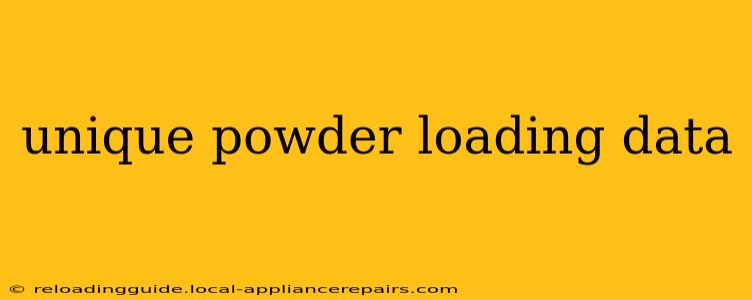 unique powder loading data