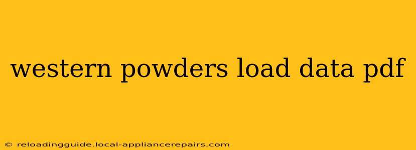 western powders load data pdf