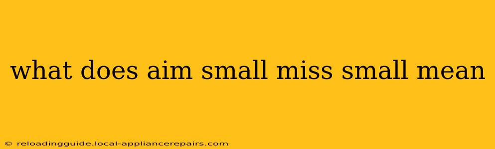 what does aim small miss small mean