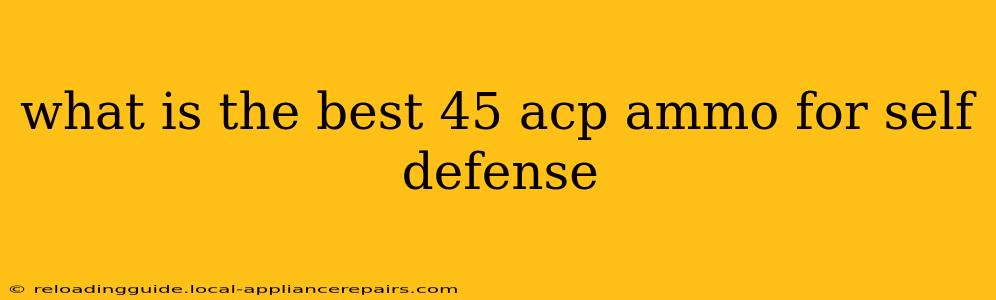 what is the best 45 acp ammo for self defense