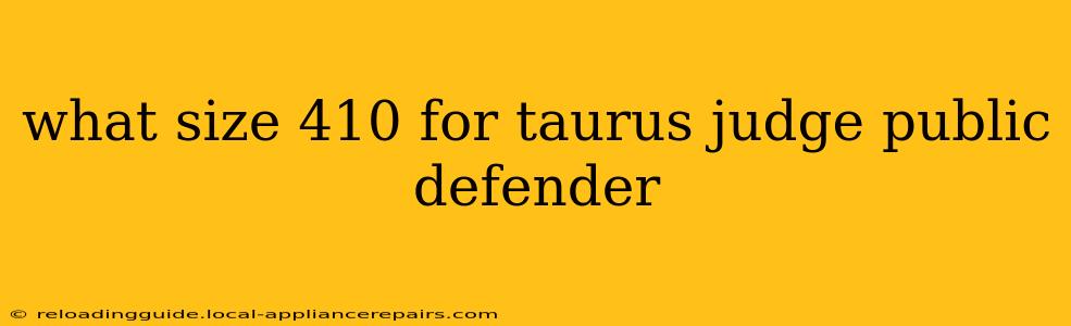 what size 410 for taurus judge public defender