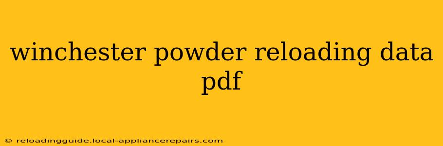 winchester powder reloading data pdf